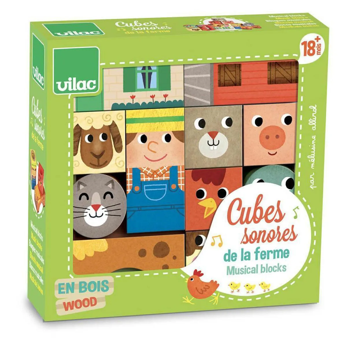 Vilac musical farm blocks set